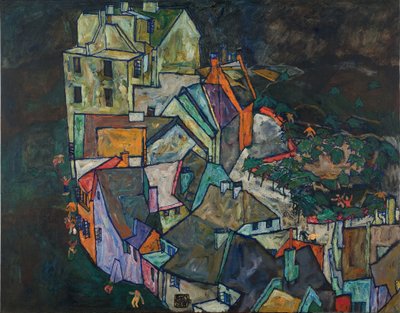 Crescent van Huizen III door Egon Schiele
