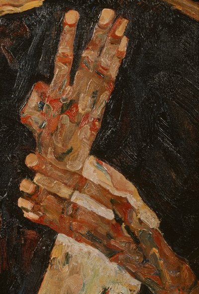 De dichter (olieverf op doek) door Egon Schiele