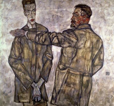 Dubbelportret van Otto en Heinrich Benesch, 1913 door Egon Schiele