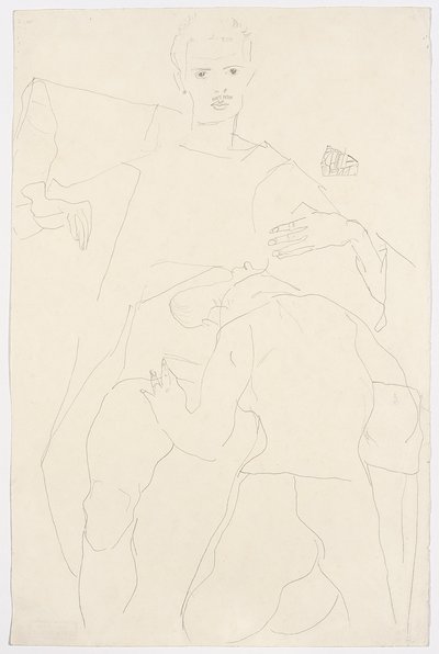 Erotische scène door Egon Schiele