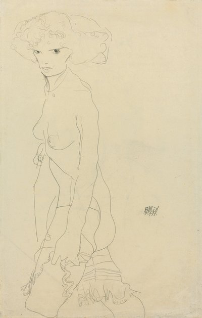 Vrouwelijk naakt; Madchenakt, 1911 door Egon Schiele