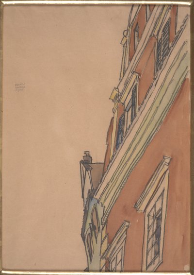 Vooraanzicht van een Gebouw: Krumau Huis door Egon Schiele