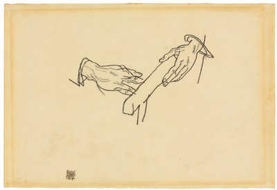 Handstudie, Dr. Viktor Ritter von Bauer, 1917 door Egon Schiele