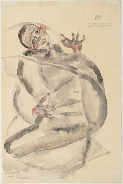 Ik zal graag verdragen voor kunst en mijn geliefden, 1912 door Egon Schiele