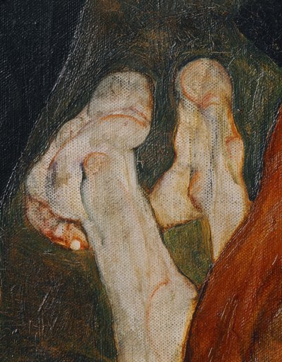 Kardinal und Nonne, Kardinaal en non (olieverf op doek) door Egon Schiele