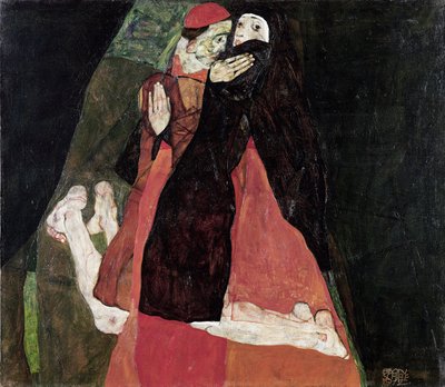 De kardinaal en de non door Egon Schiele