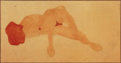 Liggende vrouwelijke naakt door Egon Schiele