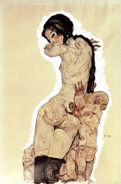 Moeder en kind door Egon Schiele