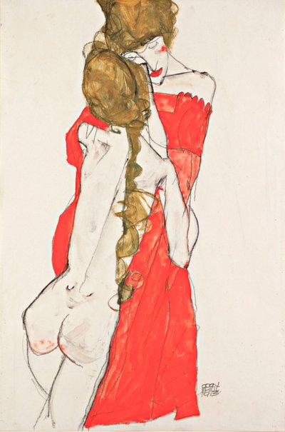 Moeder en dochter door Egon Schiele