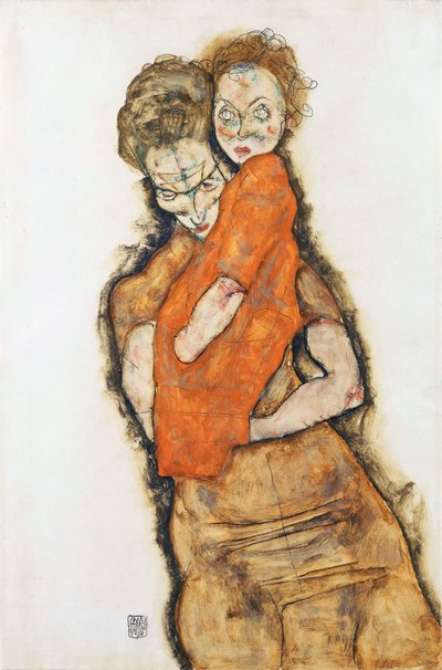 Moeder en kind door Egon Schiele
