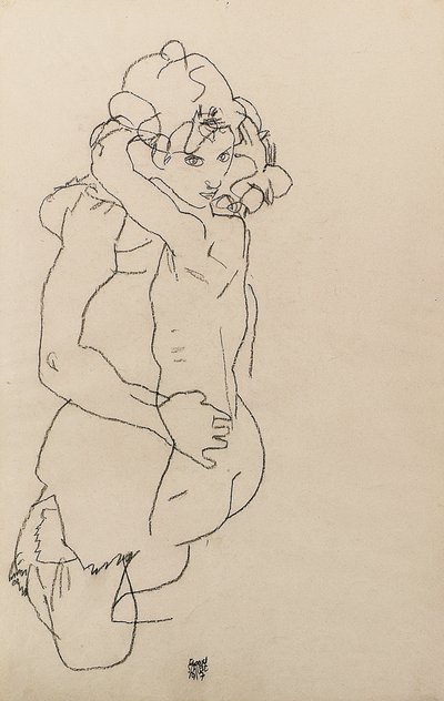 Moeder en kind door Egon Schiele