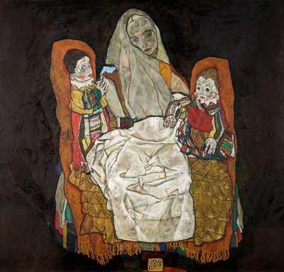 Moeder met twee kinderen III door Egon Schiele