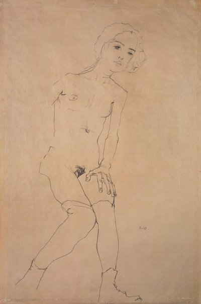 Naakt, 1910 door Egon Schiele