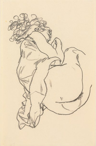 Naakt Liggend door Egon Schiele