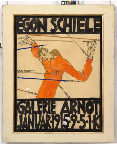Plakat der Egon Schiele-Ausstellung in der Galerie Arnot door Egon Schiele