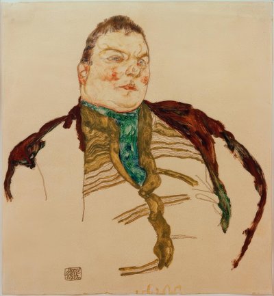 Portret van een dikke man door Egon Schiele