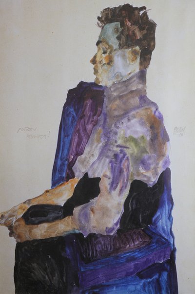Portret van Anton Peschka, 1911 door Egon Schiele
