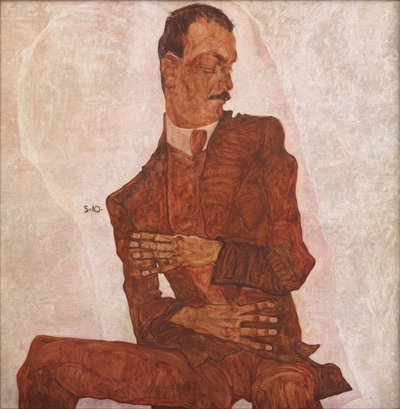 Portret van Arthur Roessler, 1910 door Egon Schiele
