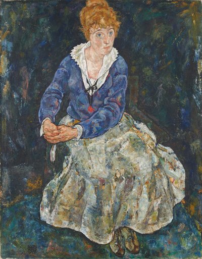 Portret van Edith Schiele, vrouw van de kunstenaar door Egon Schiele
