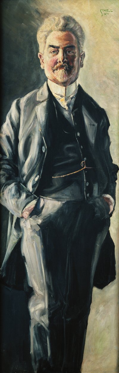 Portret van Leopold Czihaczek, 1907 door Egon Schiele