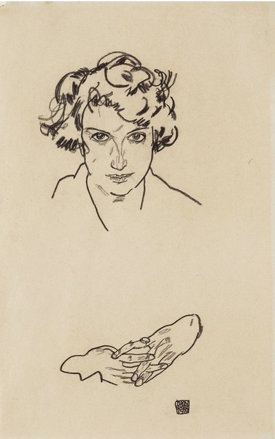 Portret van een meisje, 1917 door Egon Schiele