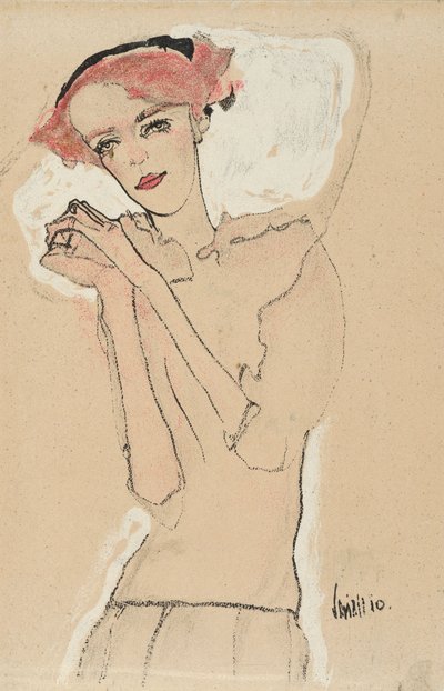 Portret van een Vrouw door Egon Schiele
