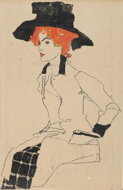 Portret van een Vrouw, 1910 door Egon Schiele