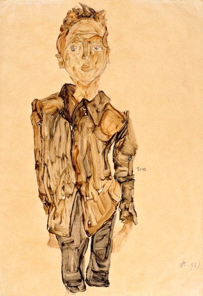 Portret van een Jongeling door Egon Schiele