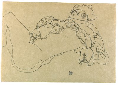 Liggende Vrouwelijke Naakt, 1914 door Egon Schiele
