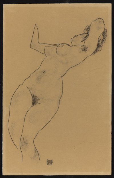 Liggend naakt, 1918 door Egon Schiele