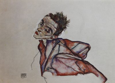 Zelfportret met Achterwaarts Gehouden Armen, 1915 door Egon Schiele