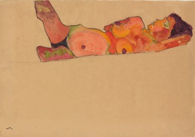 Slapend Meisje, 1910 door Egon Schiele