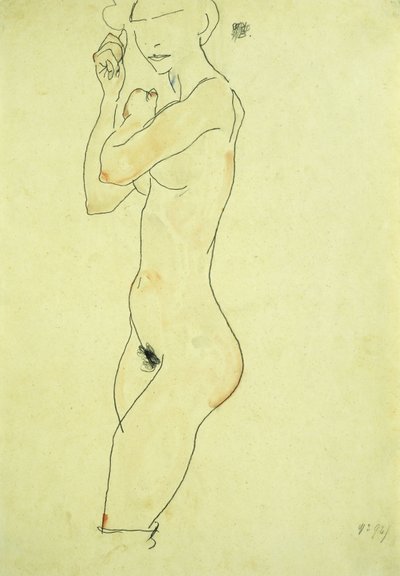 Staande Naakt, 1913 door Egon Schiele