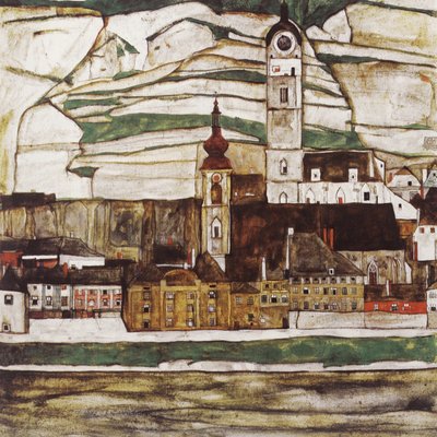 Stein aan de Donau (wijk van Krems) door Egon Schiele