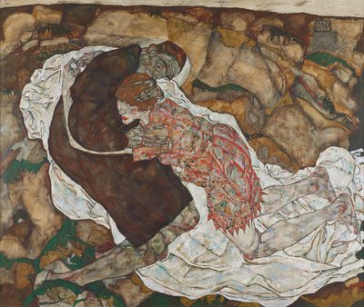 Dood en meisje door Egon Schiele