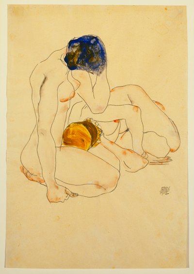 Twee Vrienden door Egon Schiele