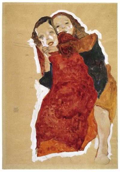 Twee meisjes door Egon Schiele