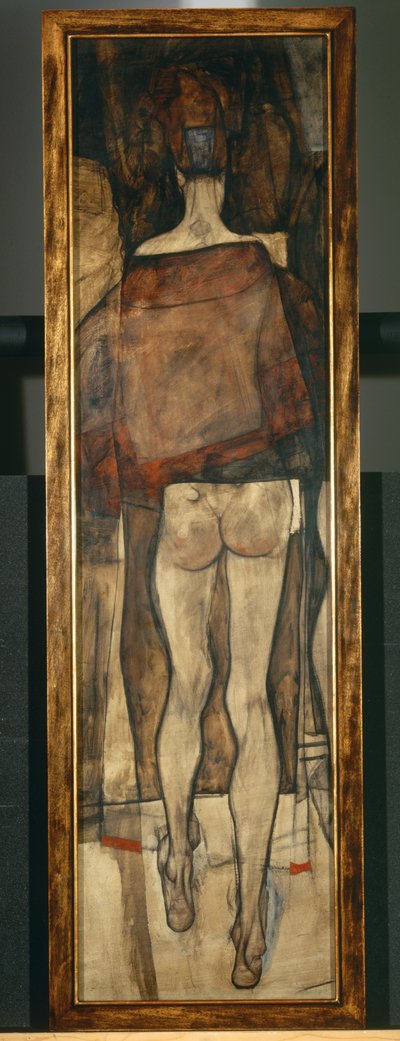 Vrouwelijk naakt met omslagdoek, fragment, Vrouwelijk naakt met omslagdoek, fragment1913 ... (olieverf op doek) door Egon Schiele