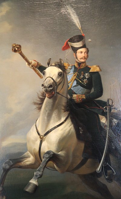 Portret van de tsarevitsj Alexander Nikolaevich te paard. door Egor Botman