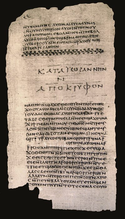 Begin van het Evangelie van Thomas, Nag Hammadi Codex II, ca. 350 AD door Egyptian