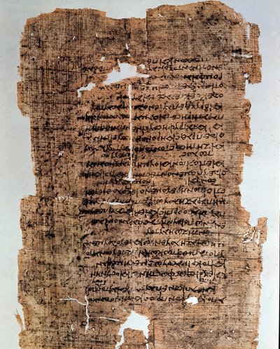 Egyptische oudheid: papyrus bedekt met inscripties. Codex uit de 4e eeuw v.Chr. Alexandrië, Nationaal Museum door Egyptian