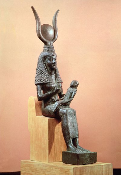 Isis voedt de zuigeling Horus door Egyptian