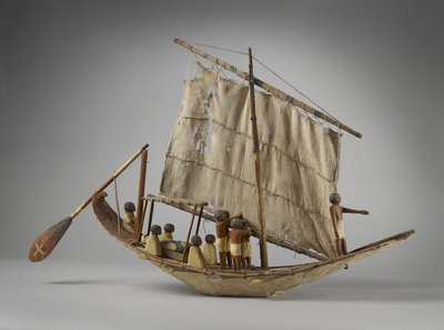 Model begrafenisboot, uit Beni Hasan, waarschijnlijk Middenrijk, c.2060-1786 door Egyptian