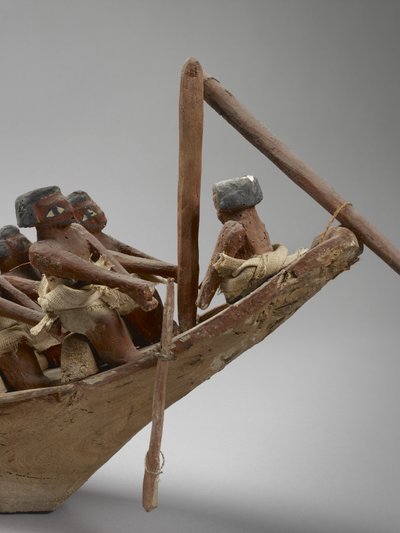 Model van een grafboot, uit Beni Hasan, waarschijnlijk Middenrijk (detail) door Egyptian