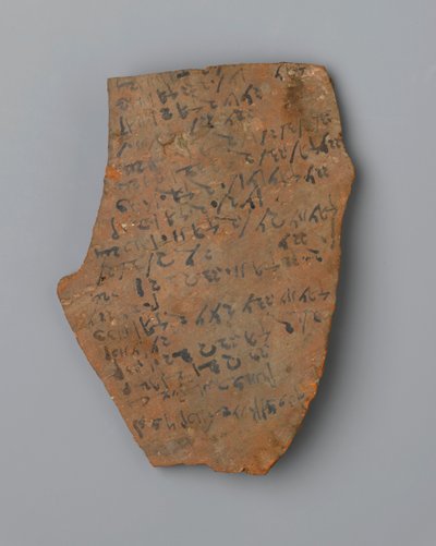 Ostrakon lijst van tijden van verlichting, mogelijk uit Elephantine door Egyptian