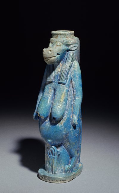 Taueret, de nijlpaardgodin, waarschijnlijk Late Periode, ca. 664-332 v.Chr. (faience geglazuurd aardewerk) door Egyptian
