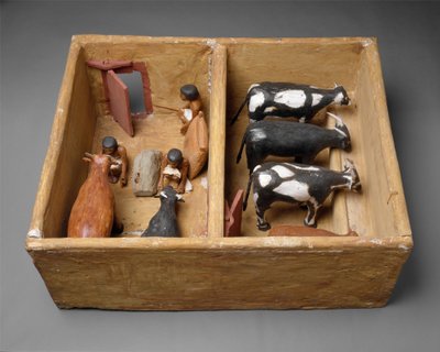 Model van een Veestal uit het graf van Meketre, ca. 1981-1975 v.Chr. door Egyptian 12th Dynasty