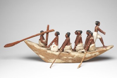 Model zeilboot uit het Graf van Khety (Beni Hasan) Middenrijk, ca. 2010 v.Chr. - 1950 v.Chr. door Egyptian 12th Dynasty