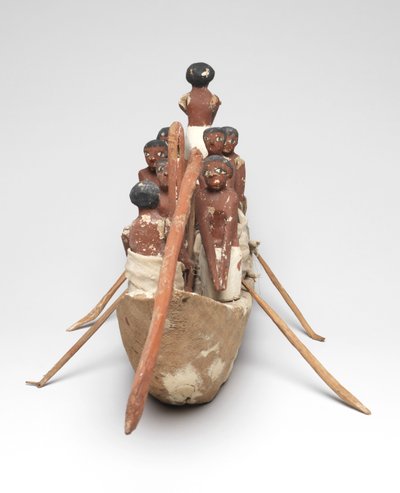 Model zeilboot uit het Graf van Khety (Beni Hasan) Middenrijk, ca. 2010 v.Chr. - 1950 v.Chr. door Egyptian 12th Dynasty