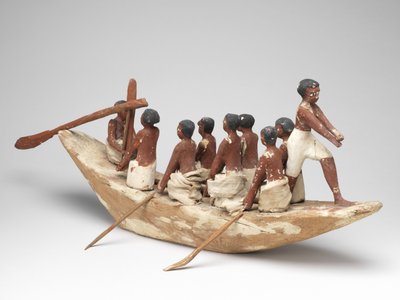Model zeilboot uit het Graf van Khety (Beni Hasan) Middenrijk, ca. 2010 v.Chr. - 1950 v.Chr. door Egyptian 12th Dynasty